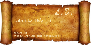Labritz Dézi névjegykártya